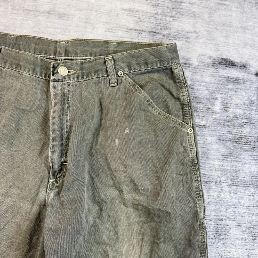 Wrangler WRG‎ Jean Co Mens Carpenter Pants Olive Green Relaxed See Measurement